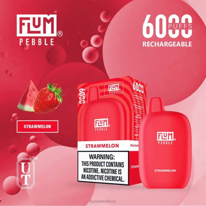 Flum Pebbles Flavors - FLUM PEBBLES 6000 PUFFS Strawmelon 8J2J76