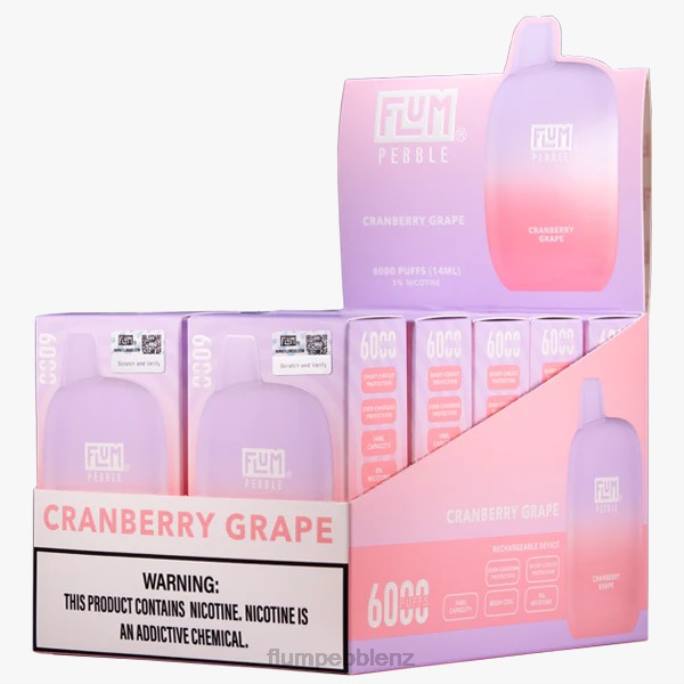 Flum Pebbles NZ - FLUM PEBBLES 6000 PUFFS 10 PACKS Cranberry Grape 8J2J28