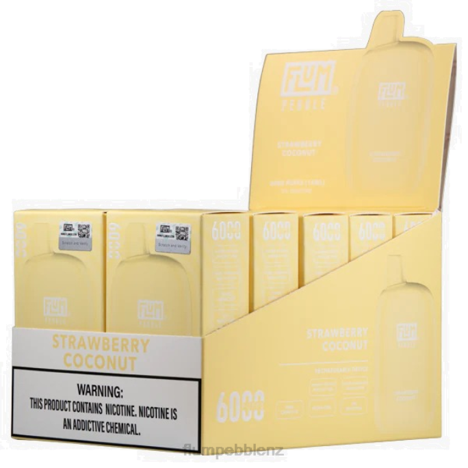 Flum Pebbles NZ - FLUM PEBBLES 6000 PUFFS 10 PACKS Strawberry Coconut 8J2J73