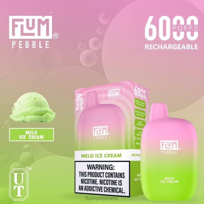 Flum Pebbles NZ - FLUM PEBBLES 6000 PUFFS Melo Ice Cream 8J2J55