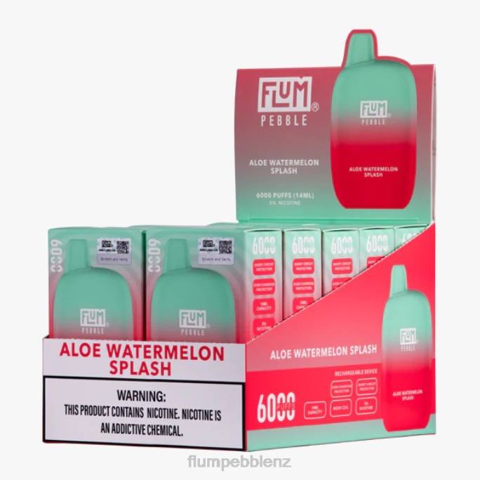 Flum Pebbles Near Me - FLUM PEBBLES 6000 PUFFS 10 PACKS Aloe Watermelon Splash 8J2J5