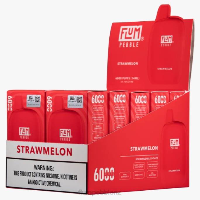 Flum Pebbles Near Me - FLUM PEBBLES 6000 PUFFS 10 PACKS Strawmelon 8J2J77