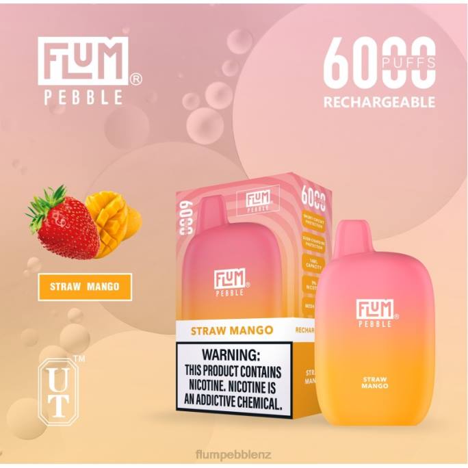 Flum Pebbles Near Me - FLUM PEBBLES 6000 PUFFS Straw Mango 8J2J68