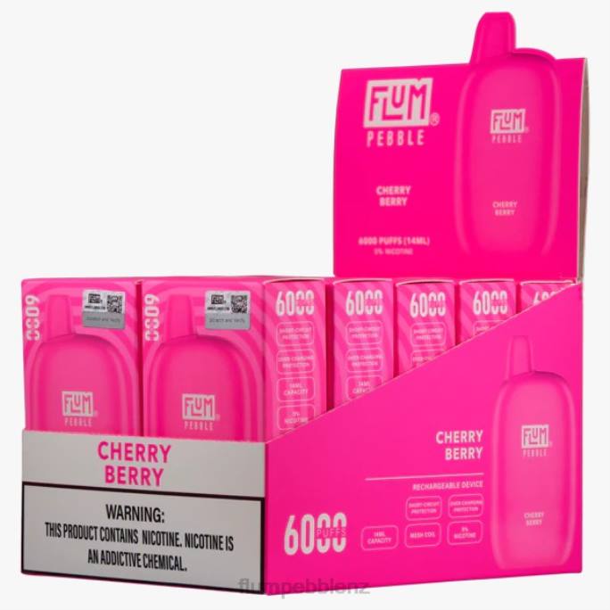 Flum Pebbles Vape NZ - FLUM PEBBLES 6000 PUFFS 10 PACKS Cherry Berry 8J2J21