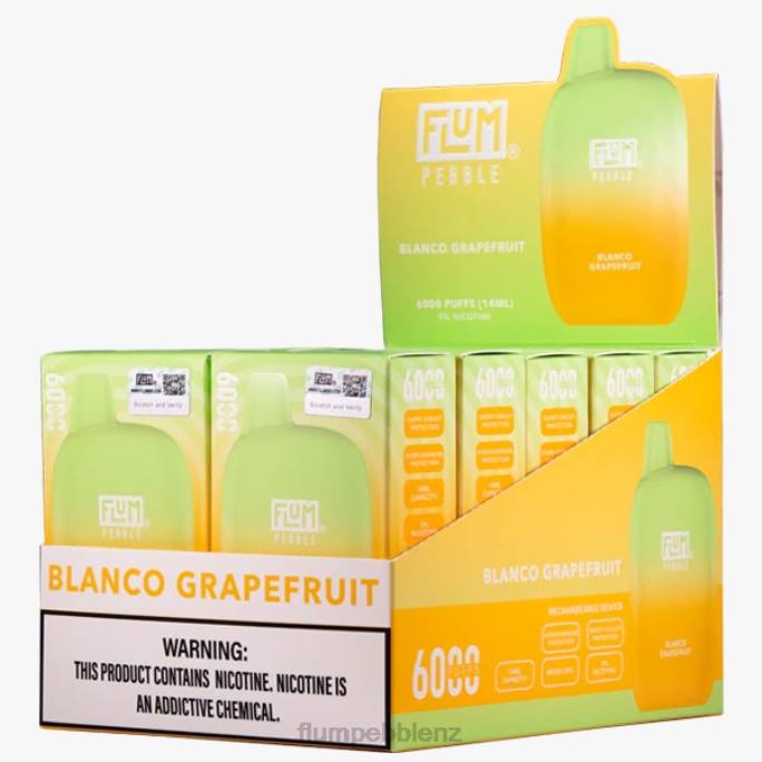 Flum Pebbles Wellington - FLUM PEBBLES 6000 PUFFS 10 PACKS Blanco Grapefruit 8J2J11
