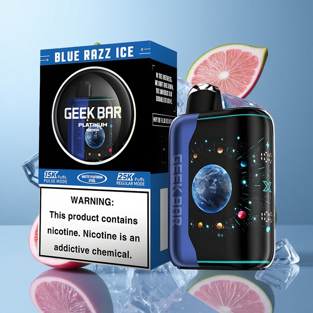 GEEK BAR Platinum 25000 Puffs Blue Razz Ice with Dynamic 3D Curved Screen