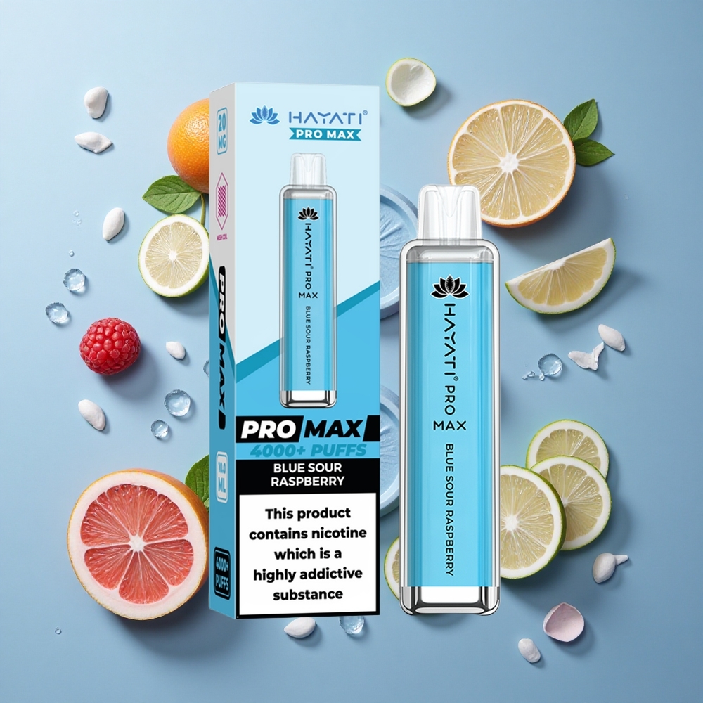 Hayati Pro Max 4000 Puffs Disposable Vape Blue Sour Raspberry with Dual Mesh Coil