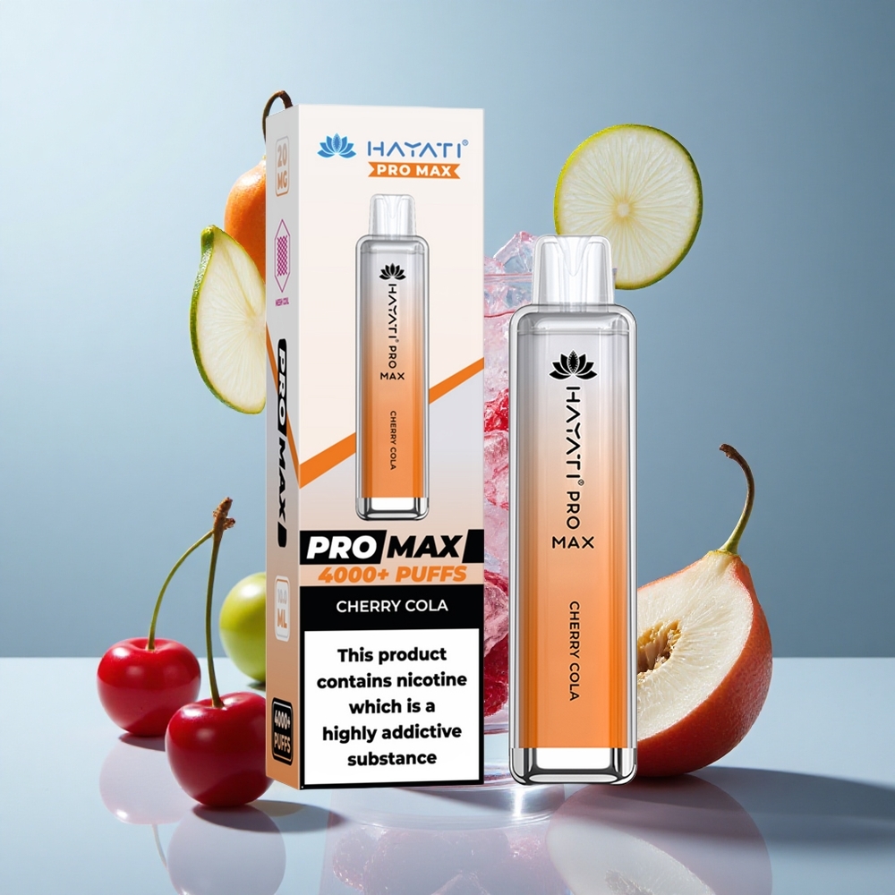 Hayati Pro Max 4000 Puffs Disposable Vape Cherry Cola with Dual Mesh Coil