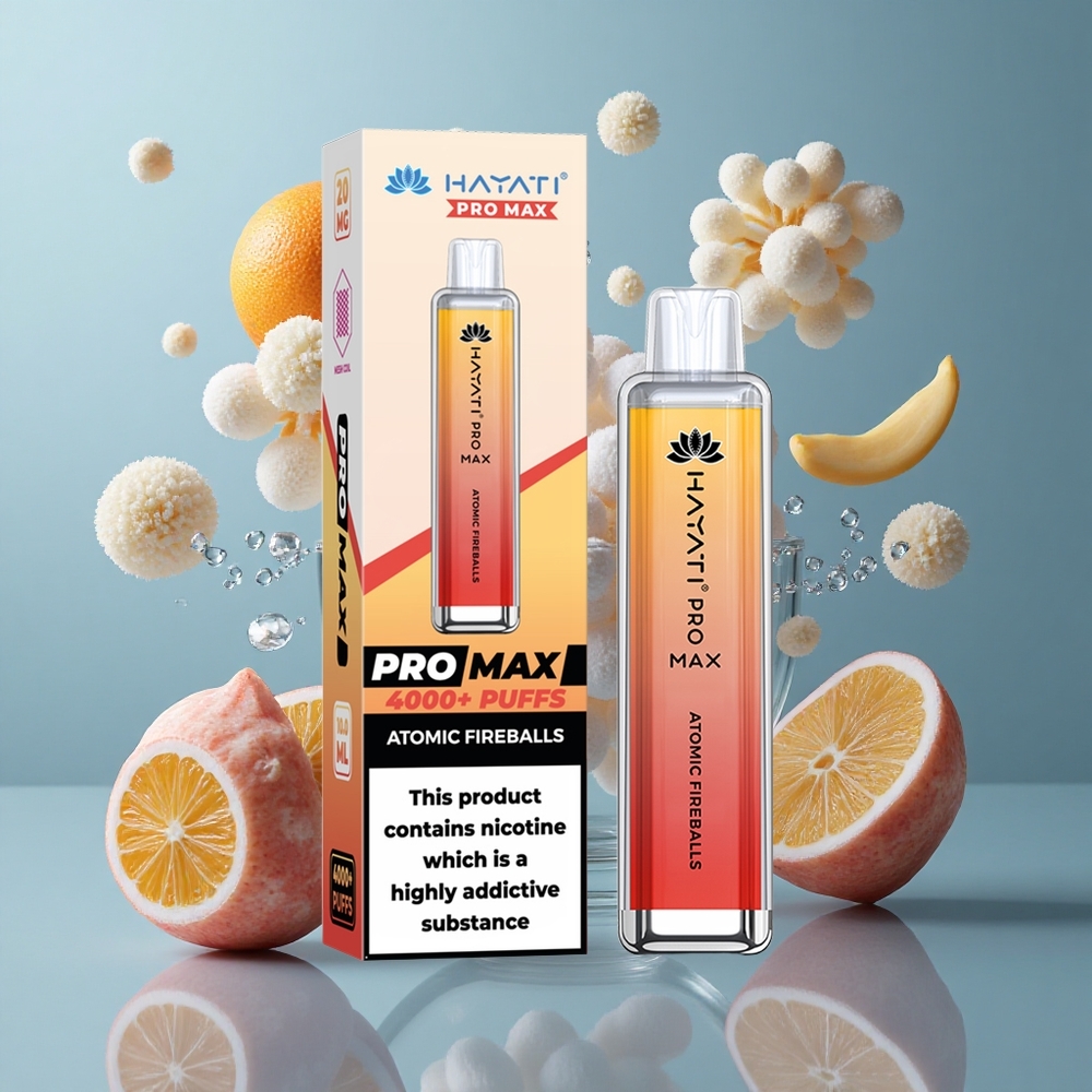 Hayati Pro Max 4000 Puffs Disposable Vape Dual Mesh Coil Atomic Fireballs