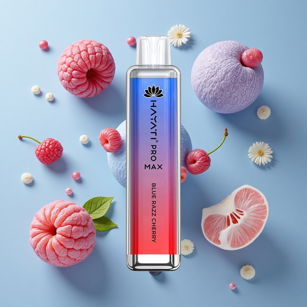 Hayati Pro Max 4000 Puffs Disposable Vape Dual Mesh Coil Blue Razz Cherry