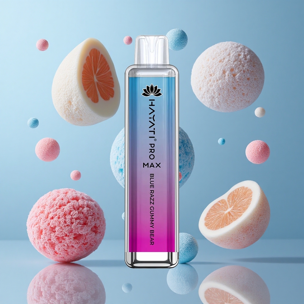 Hayati Pro Max 4000 Puffs Disposable Vape Dual Mesh Coil Blue Razz Gummy Bear