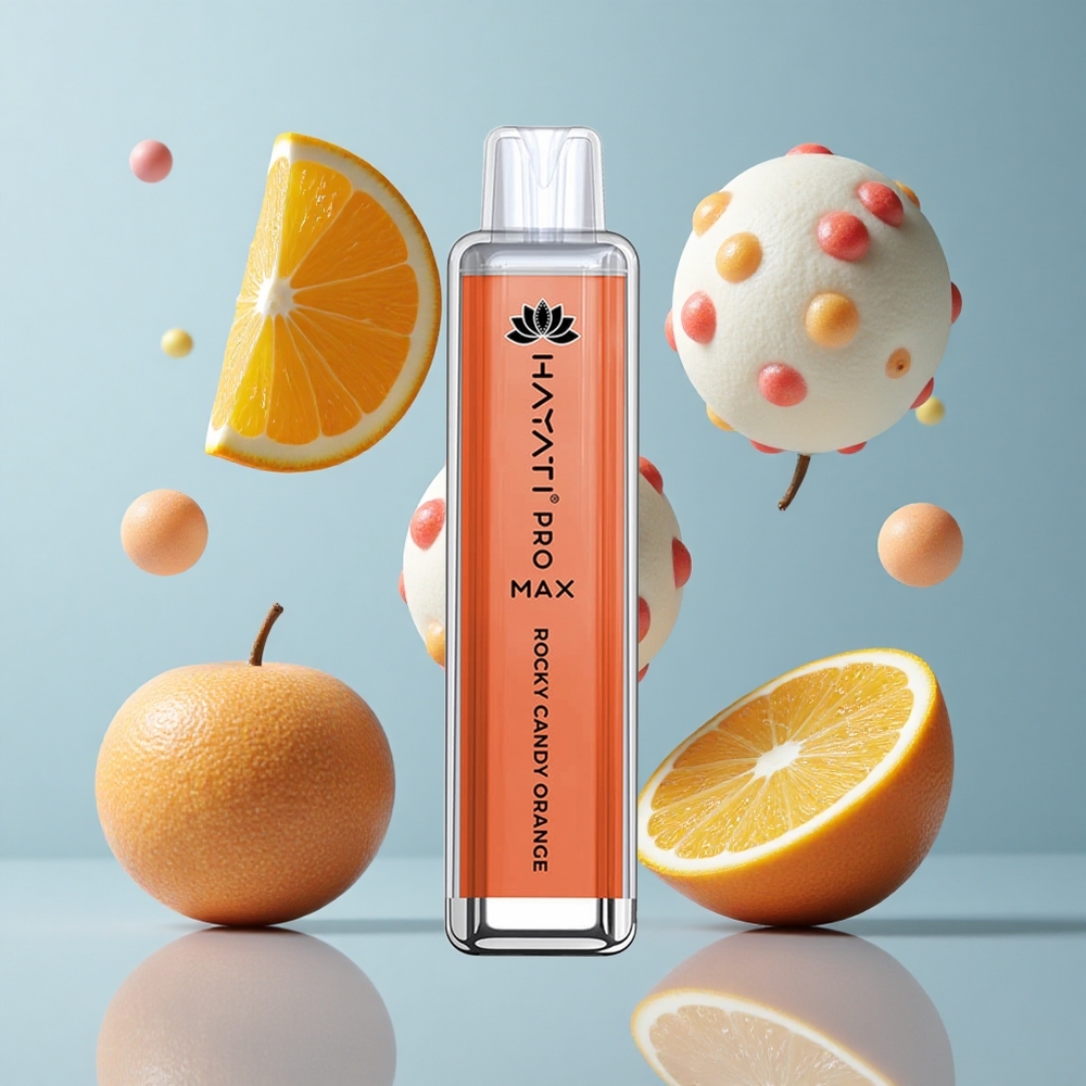 Hayati Pro Max 4000 Puffs Disposable Vape Rocky Candy Orange with Dual Mesh Coil