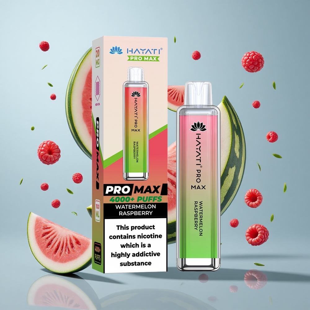 Hayati Pro Max 4000 Puffs Disposable Vape Watermelon Raspberry with 1400mAh Battery