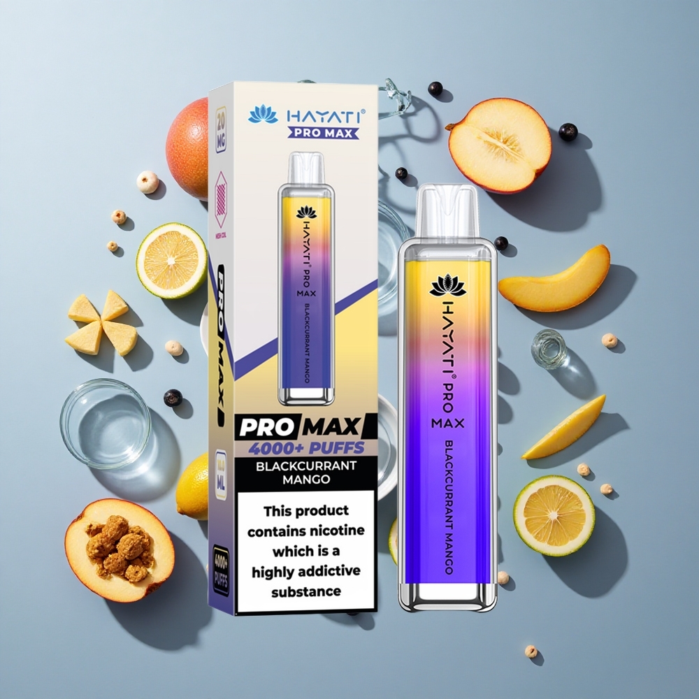 Hayati Pro Max 4000 Puffs Disposable Vape with Dual Mesh Coil Blackcurrant Mango