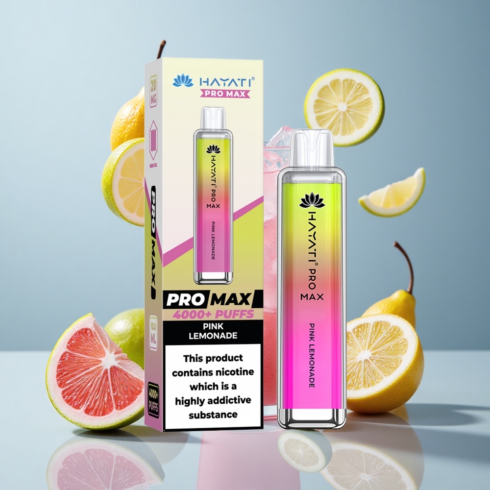 Hayati Pro Max 4000 Puffs Disposable Vape with Dual Mesh Coil Pink Lemonade