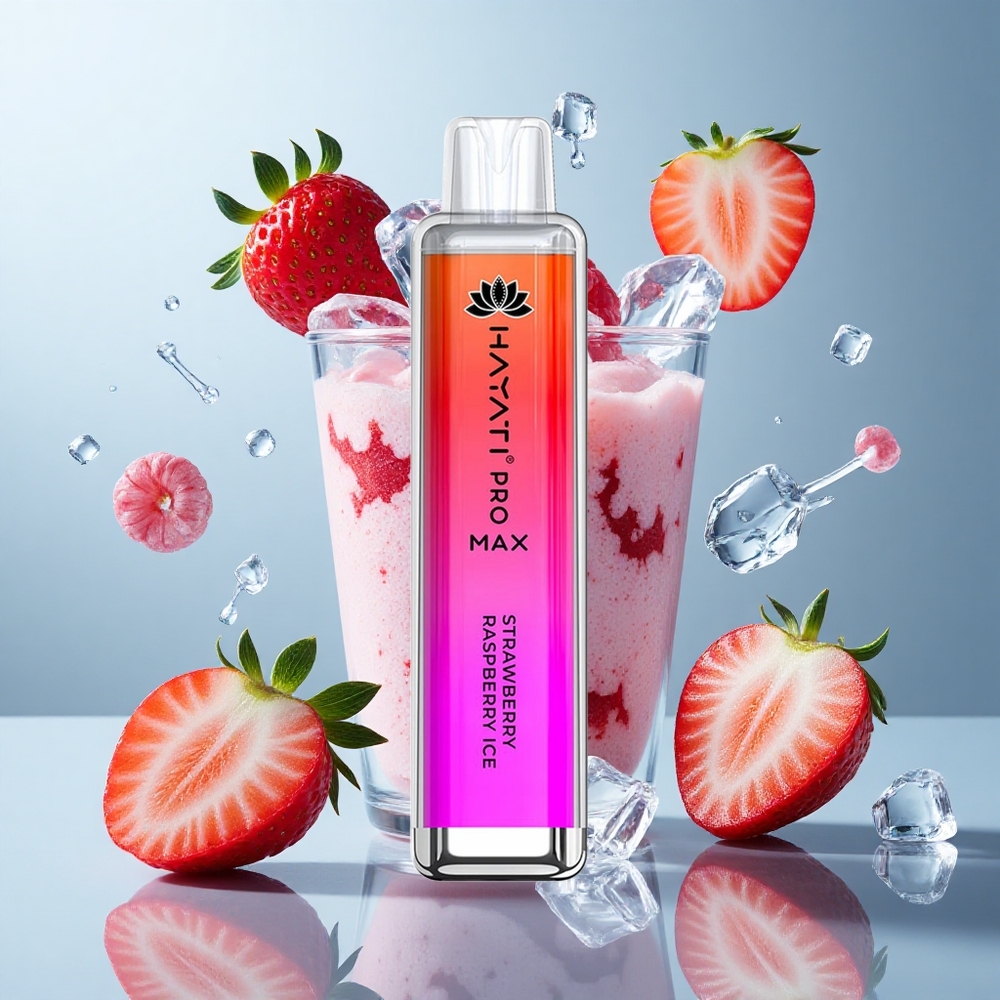Hayati Pro Max 4000 Puffs Disposable Vape with Dual Mesh Coil Strawberry Raspberry Ice