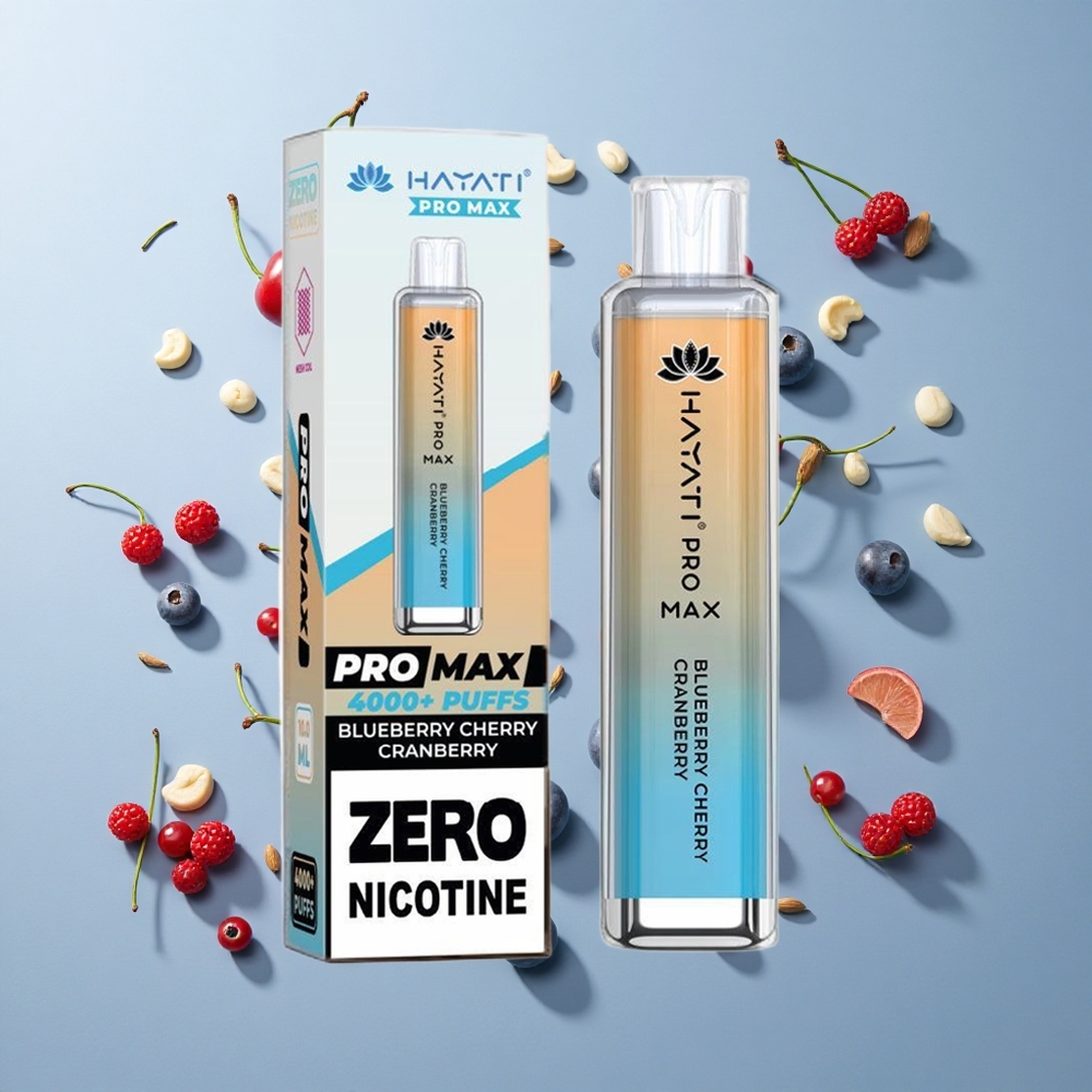 Hayati Pro Max 4000 Puffs Dual Mesh Coil Disposable Vape Blueberry Cherry Cranberry