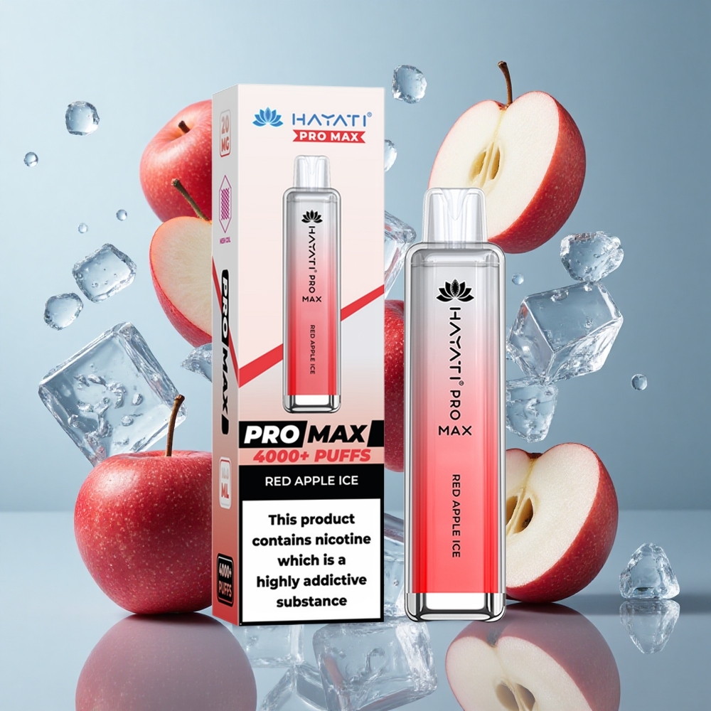 Hayati Pro Max 4000 Puffs Dual Mesh Coil Disposable Vape Red Apple Ice TPD-Compliance