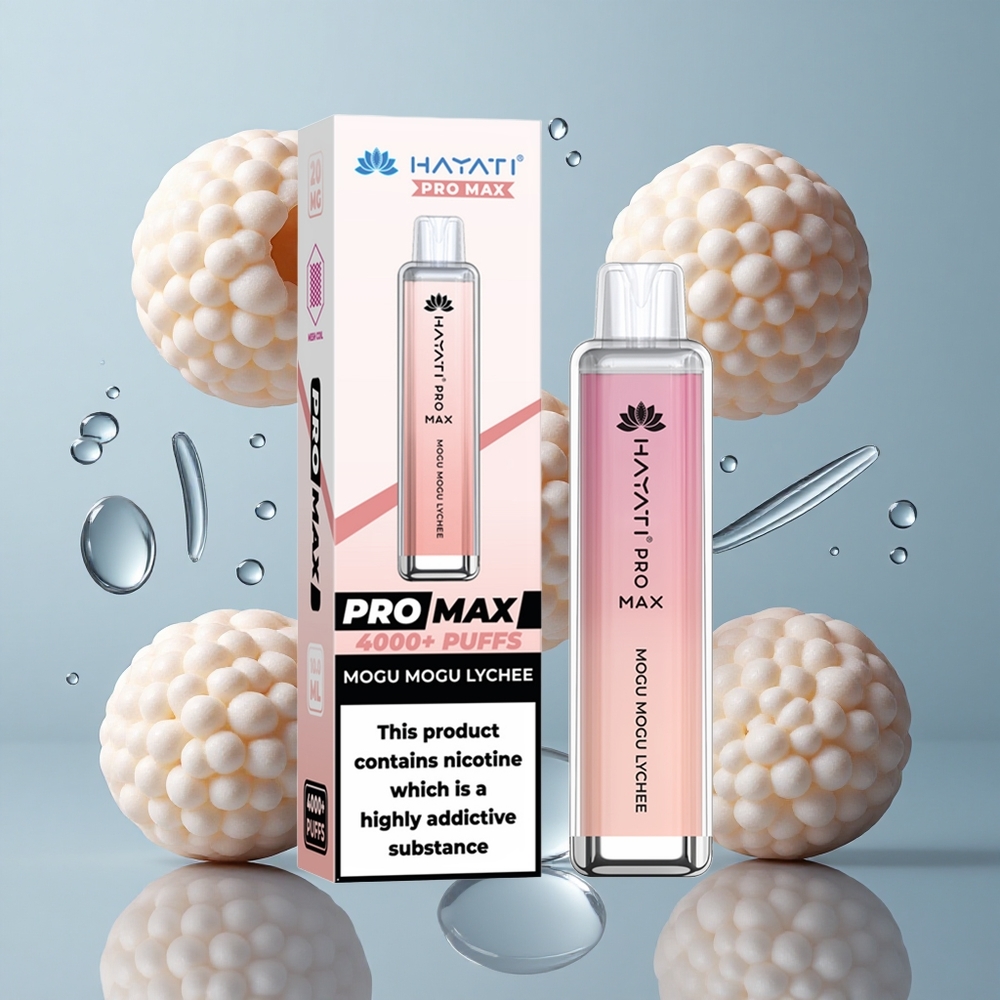 Hayati Pro Max 4000 Puffs Dual Mesh Coil Mogu Mogu Lychee Disposable Vape
