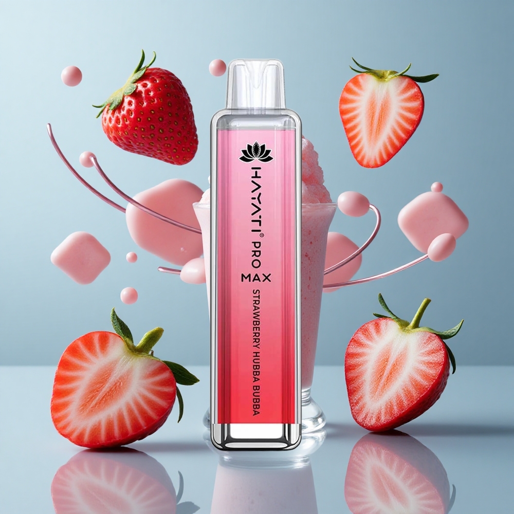 Hayati Pro Max 4000 Puffs Dual Mesh Coil Strawberry Hubba Bubba Disposable Vape