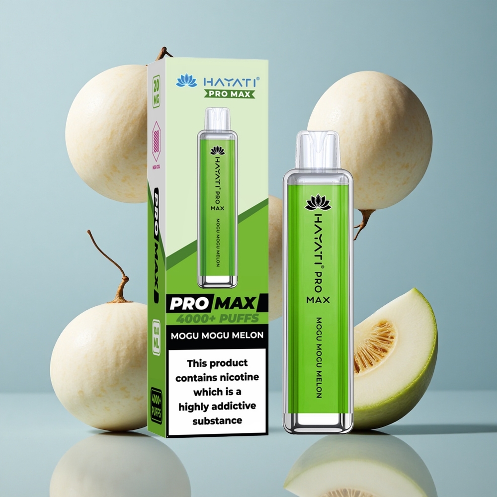 Hayati Pro Max 4000 Puffs Rechargeable Crystal Mogu Mogu Melon