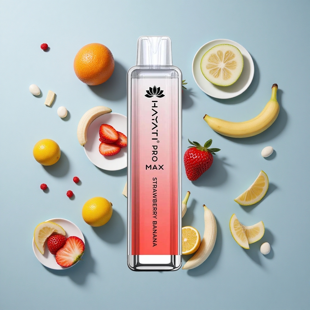 Hayati Pro Max 4000 Puffs Rechargeable Disposable Vape Strawberry Banana with LED Light