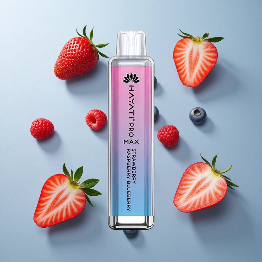 Hayati Pro Max 4000 Puffs Rechargeable Disposable Vape Strawberry Raspberry Blueberry