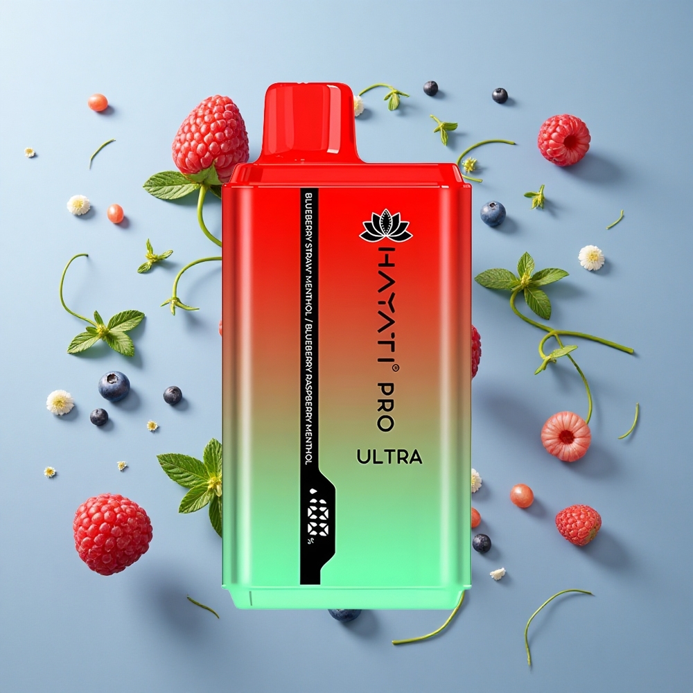 Hayati Pro Ultra 15000 Puffs Blueberny Straw' Menthol Disposable Vape with 850mAh Battery
