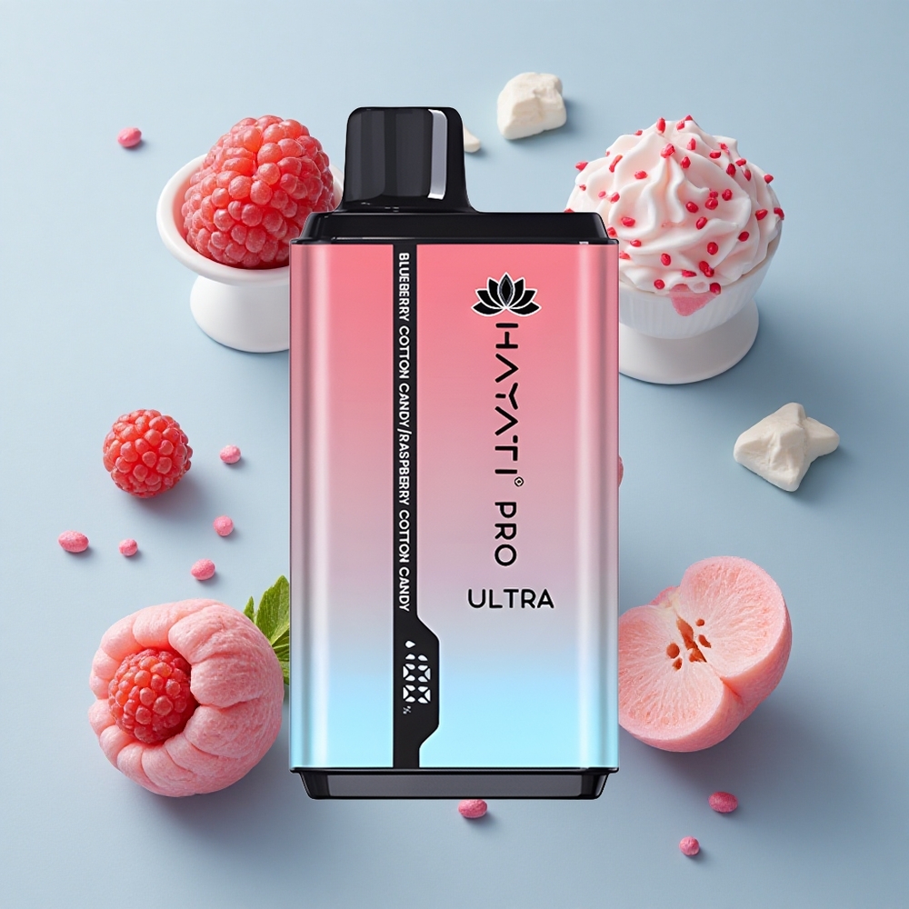 Hayati Pro Ultra 15000 Puffs Blueberry Cotton Candy 2 12ml E-Liquid