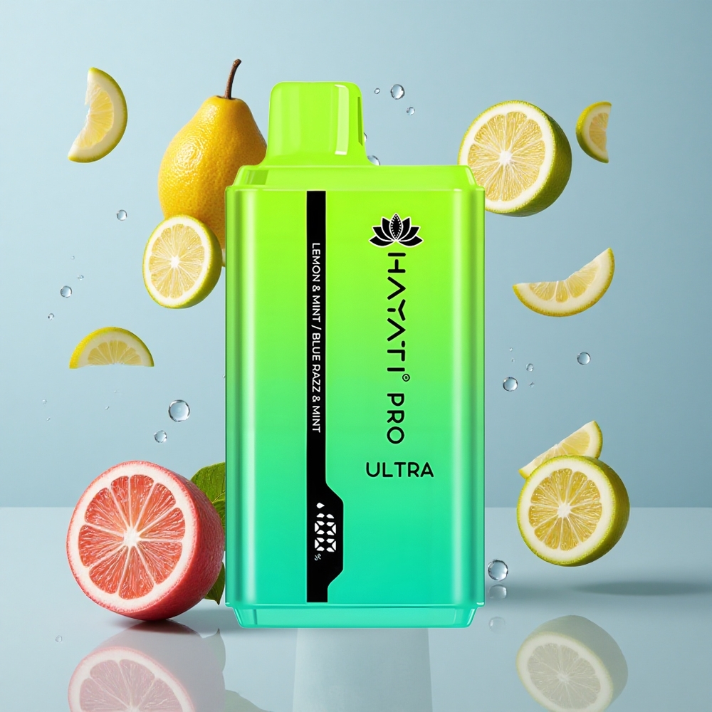Hayati Pro Ultra 15000 Puffs Lemon Mint & Blue Razz Mint 2 12ml