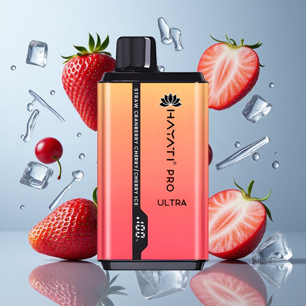 Hayati Pro Ultra 15000 Puffs Strawberry Cranberry Cherry-Cherry Ice 850mAh