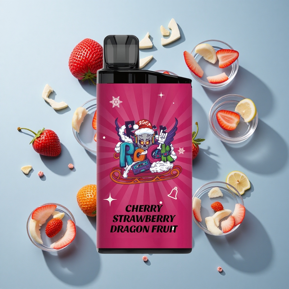 IGET Bar 3500 Puffs Disposable Vape Cherry Strawberry Dragon Fruit with 1400mAh Battery