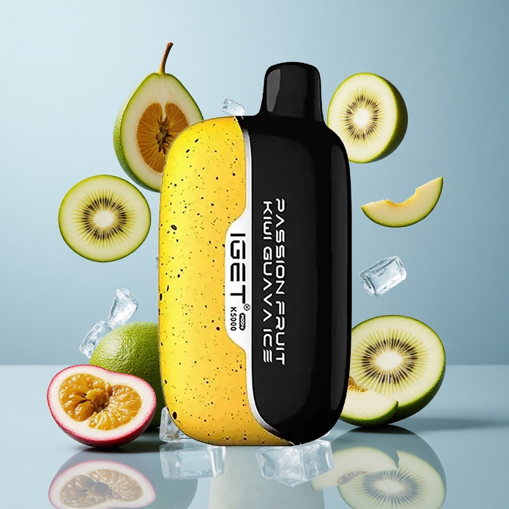 IGET Moon 5000 Puffs Disposable Vape PC Mesh Coil Passion Fruit Kiwi Guava Ice