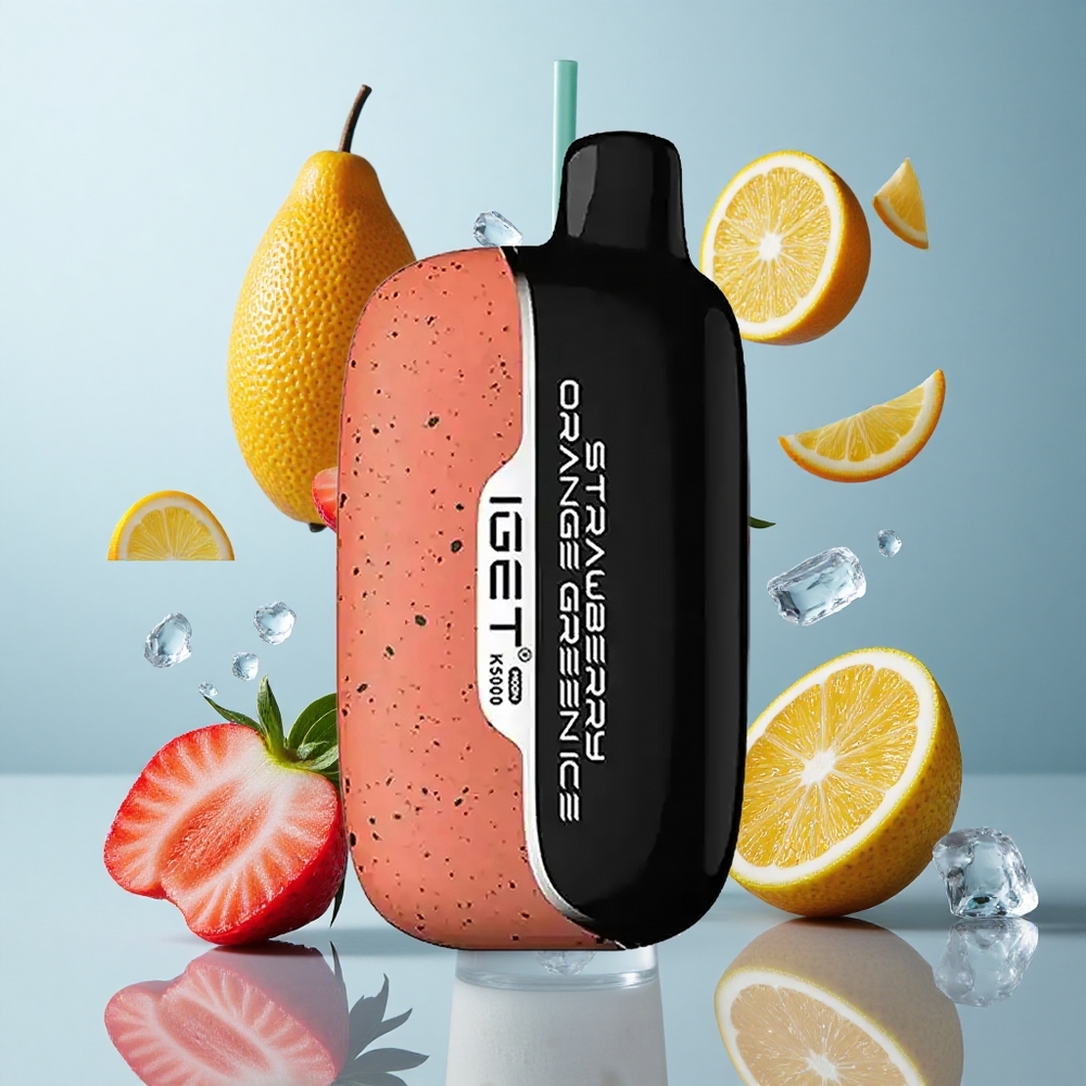 IGET Moon K5000 Puffs Disposable Vape Strawberry Orange Green Ice – 81.5g Net Weight