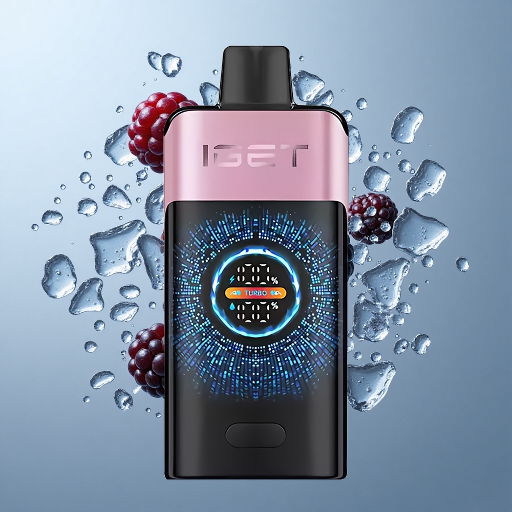 IGET ONE 12000 Puffs Disposable Vape Blackberry Ice with Large Curved Color Screen