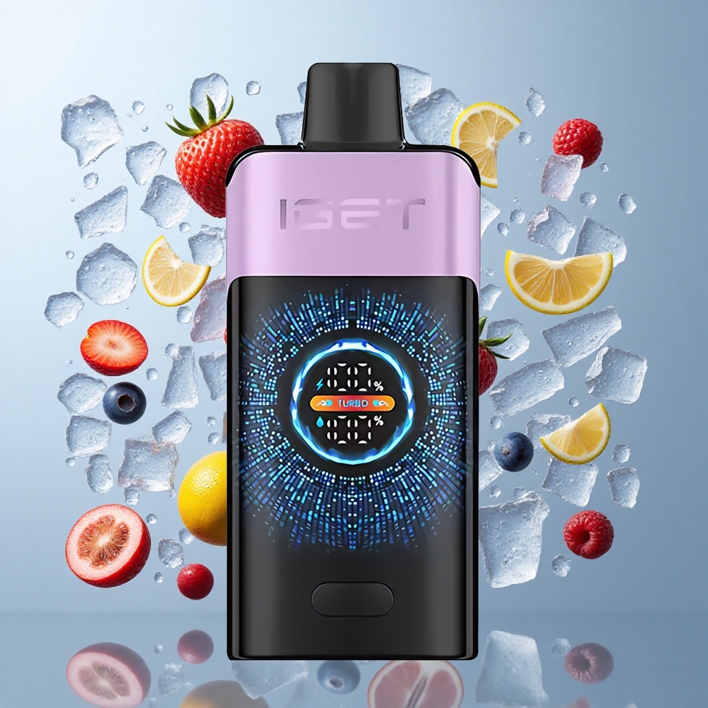 IGET ONE 12000 Puffs Disposable Vape Mixed Berries Ice with Large Curved Color Screen