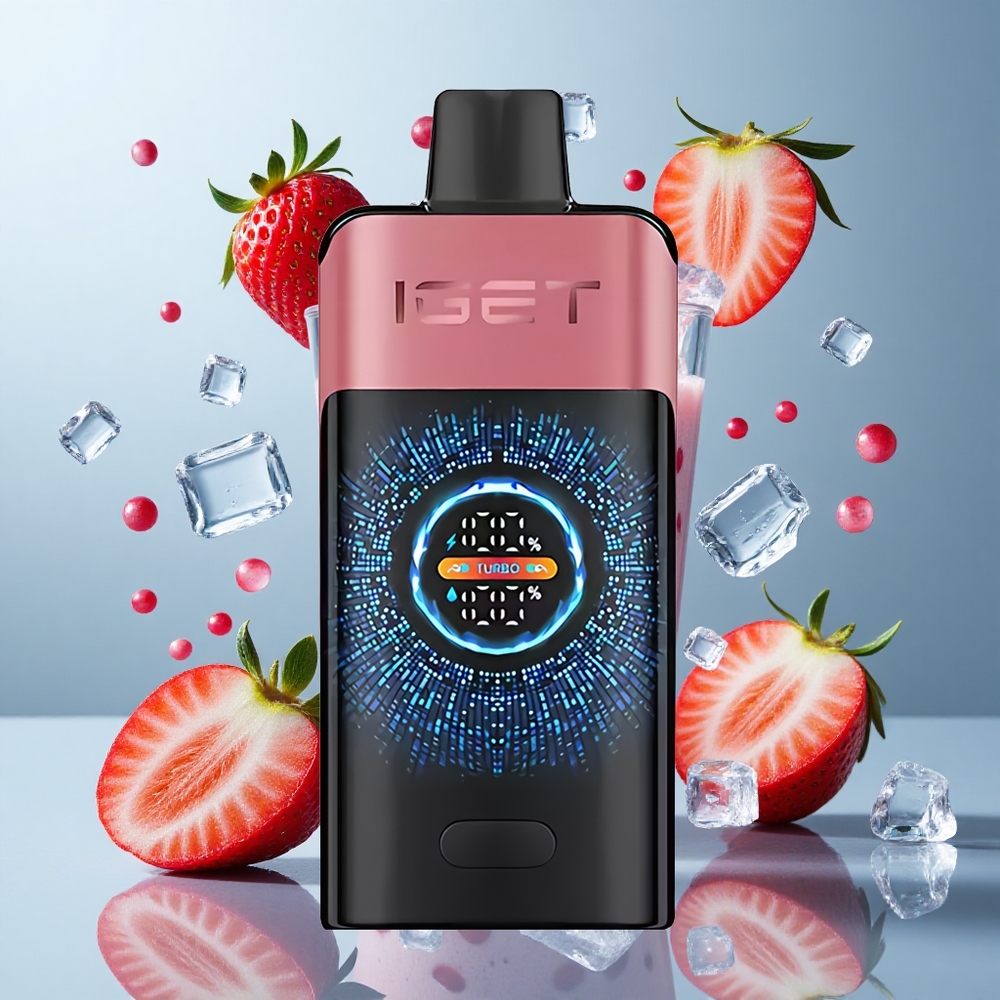 IGET ONE 12000 Puffs Disposable Vape Strawberry Pomegranate Ice with Large Curved Color Screen