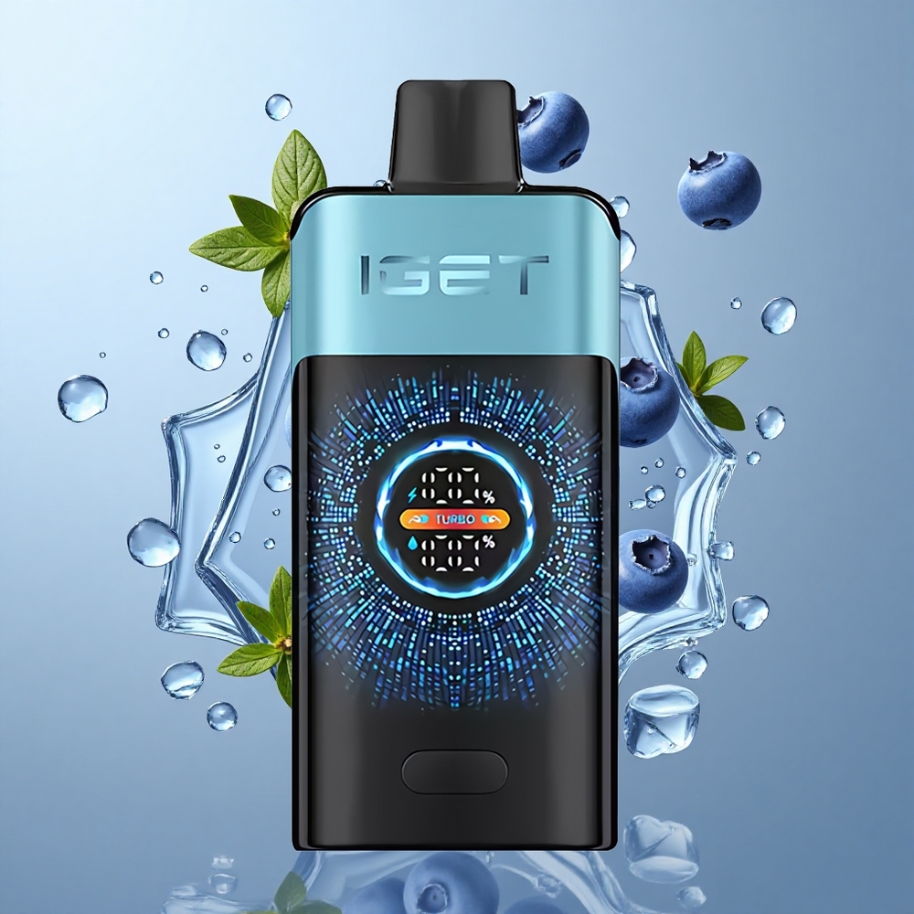 IGET ONE 12000 Puffs Disposable Vape with Large Curved Color Screen Blueberry Ice