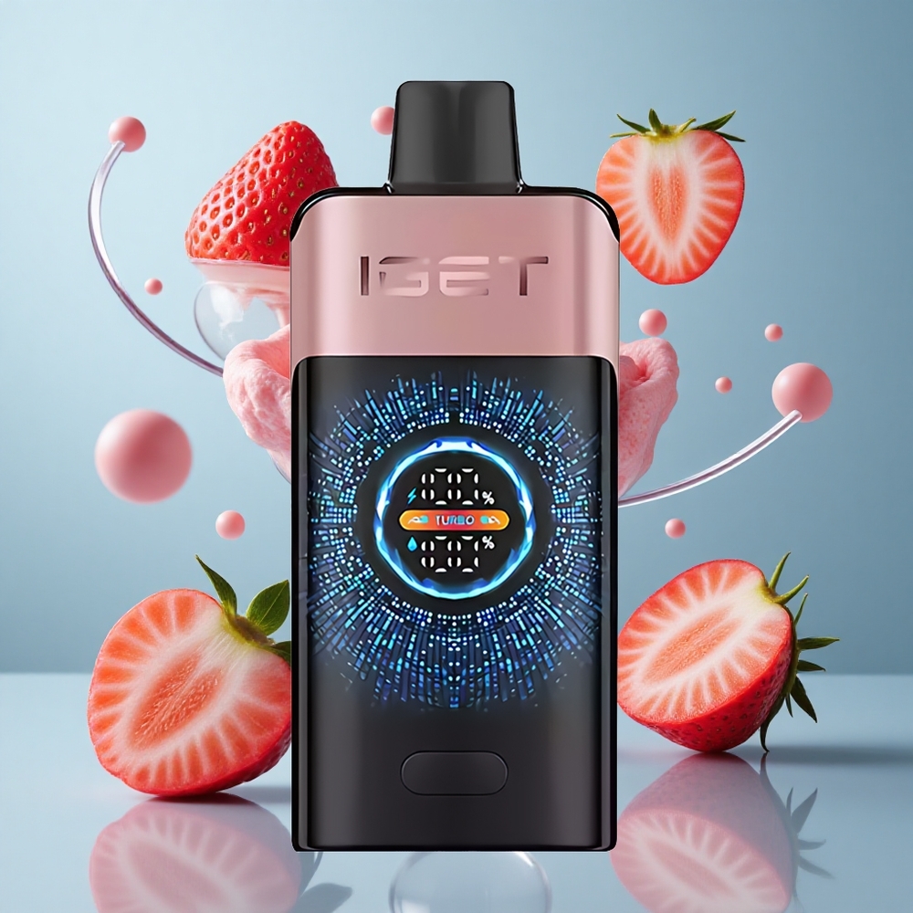 IGET ONE 12000 Puffs Disposable Vape with Large Curved Color Screen & Strawberry Flavor