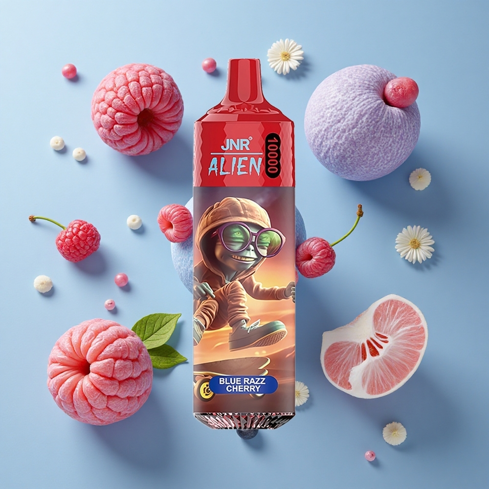 JNR Alien 10000 Puffs Blue Razz Cherry with 850mAh Battery & RGB Lights