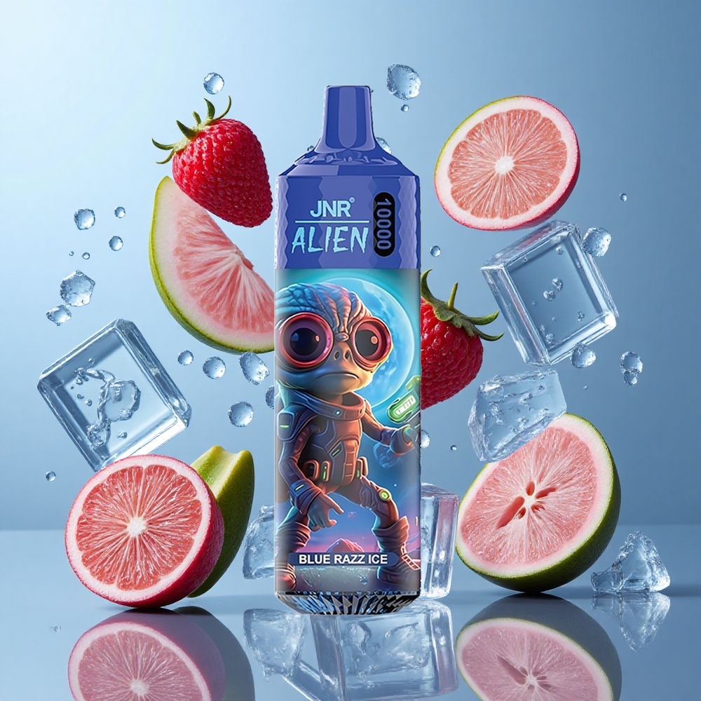 JNR Alien 10000 Puffs Blue Razz Ice with 850mAh Battery & RGB Lights