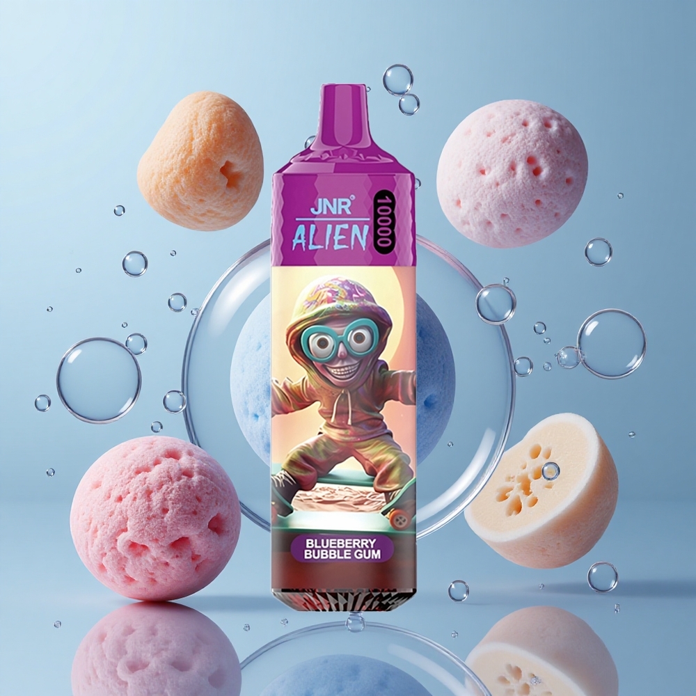 JNR Alien 10000 Puffs Blueberry Bubble Gum with 850mAh Battery & RGB Lights