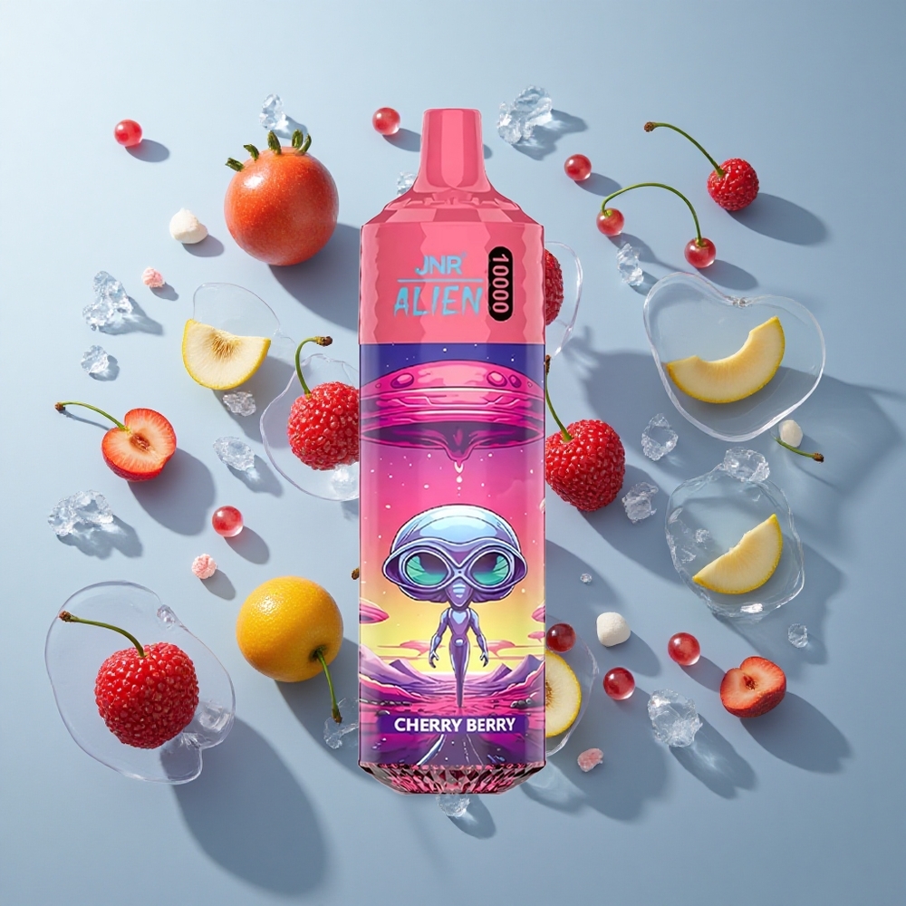 JNR Alien 10000 Puffs Cherry Berry with LED RGB & Type-C Quick Charge