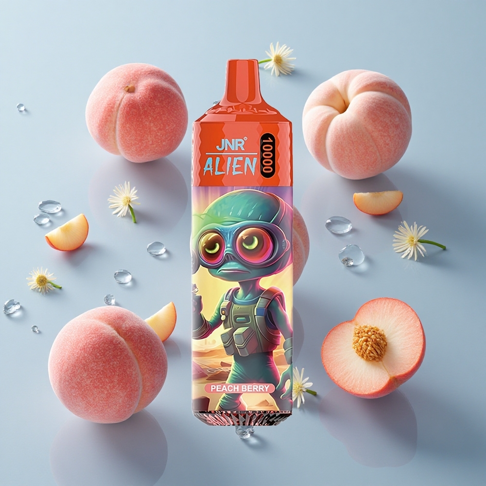 JNR Alien 10000 Puffs Peach Berry with Type-C Quick Charge & LED Lights