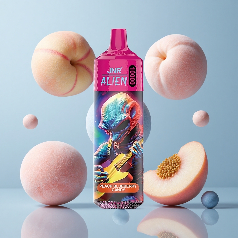 JNR Alien 10000 Puffs Peach Blueberry Candy with RGB Lights & 850mAh Battery