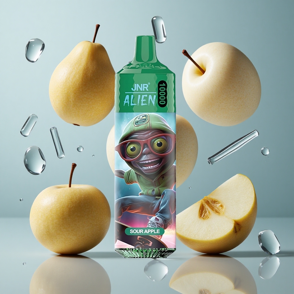 JNR Alien 10000 Puffs Sour Apple with LED RGB & Type-C Quick Charge