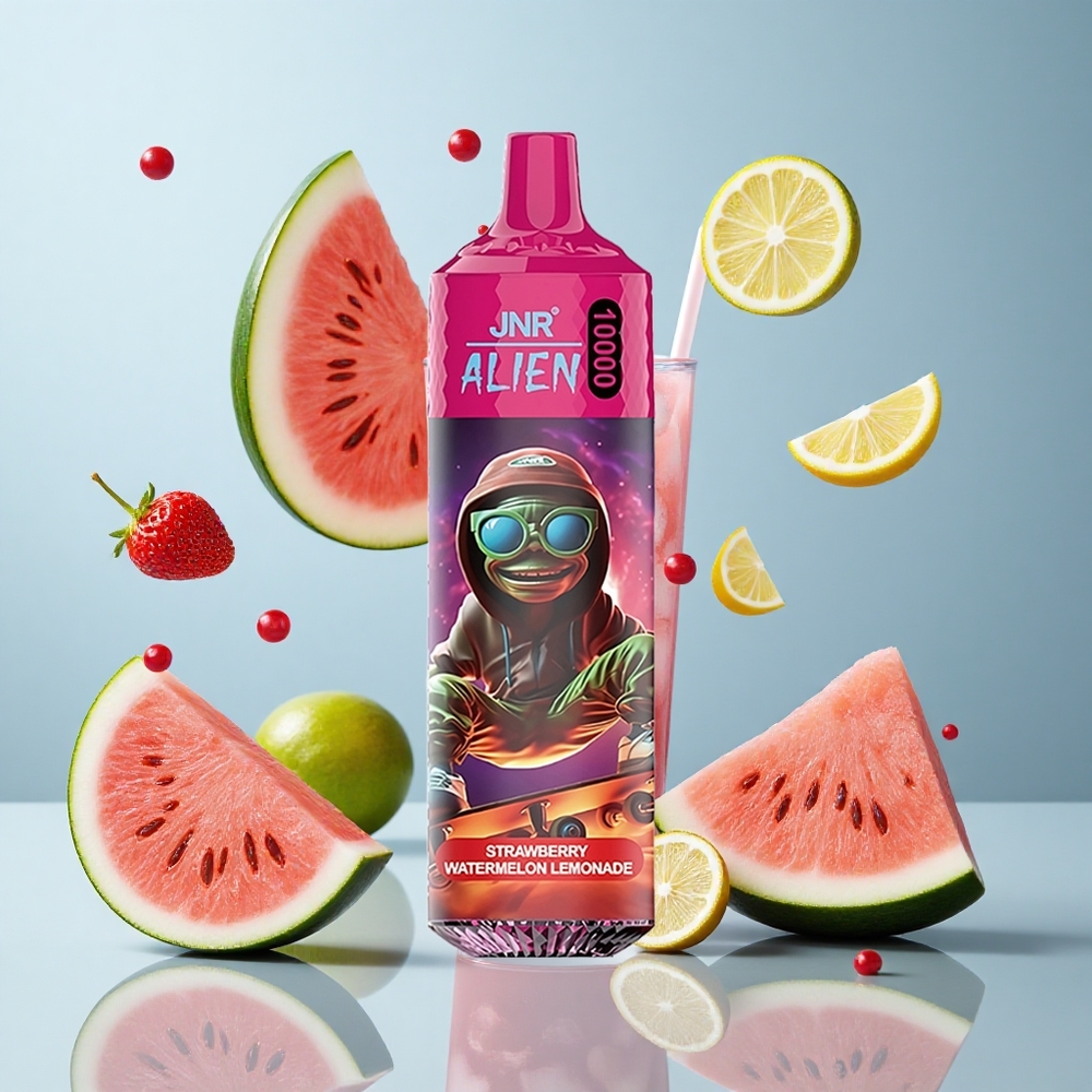 JNR Alien 10000 Puffs Strawberry Watermelon Lemonade with 850mAh Battery & RGB Lights
