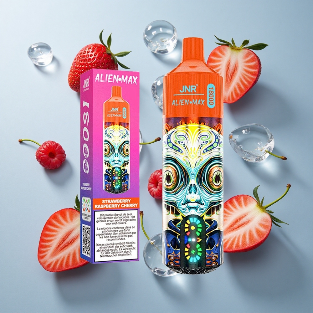 JNR Alien Max 18000 Puffs Smart LED Dual Mesh Strawberry Raspberry Cherry