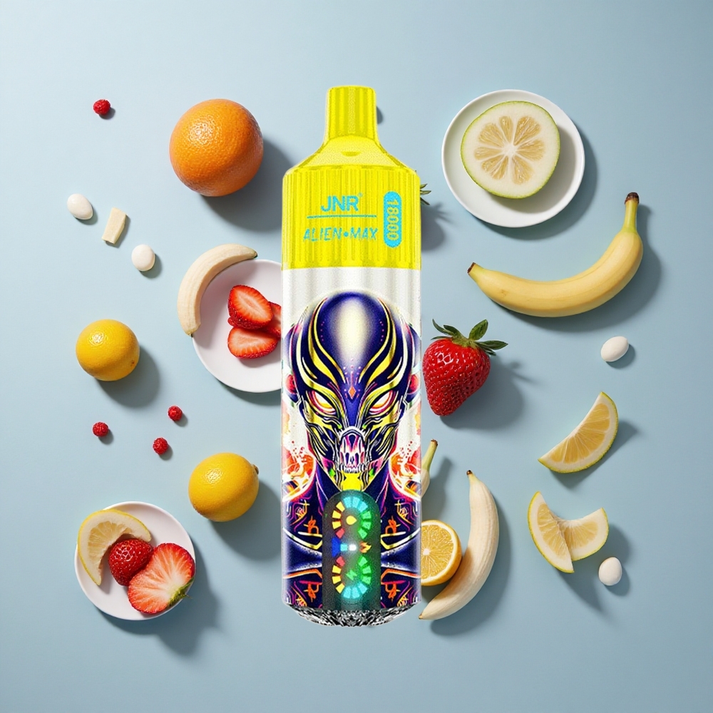 JNR Alien Max 18000 Puffs Strawberry Banana with Dual Mesh Coil & 28ml E-liquid