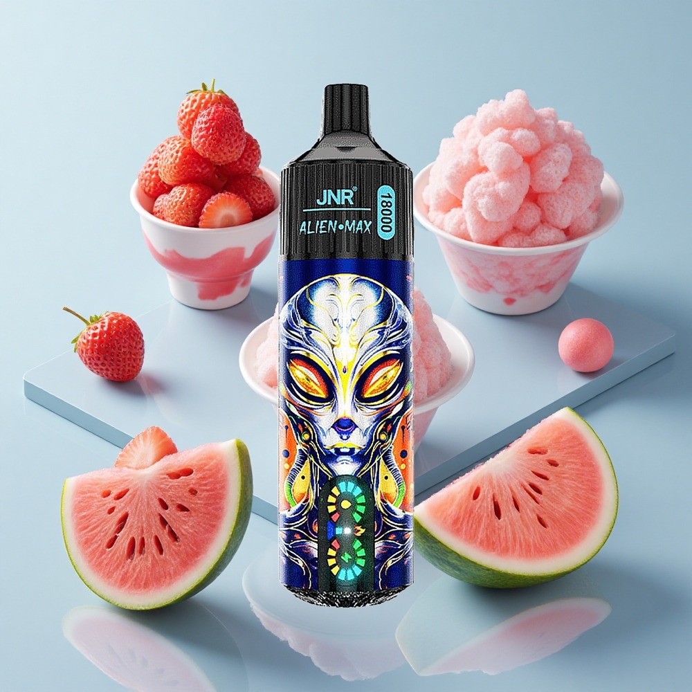 JNR Alien Max 18000 Puffs Strawberry Watermelon Bubblegum with Smart LED Display & Type-C Quick Charge